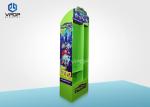 Green Eye Catching Cardboard Floor Displays With Different Size Shelf Toys