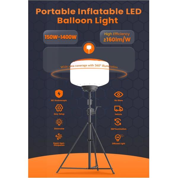 700W LED Balloon Light Tower 112000lm High Brightness Construction Light Tower For Roadworks