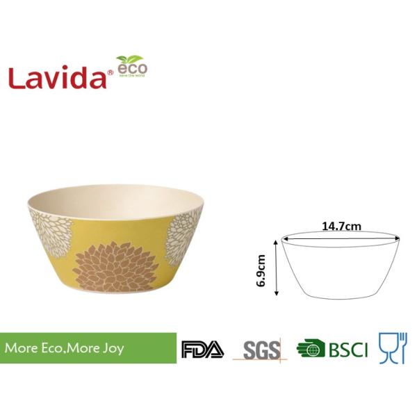 Heat Resistant Bamboo Salad Bowl Set Non - Odor Easy Cleaning Unbreakable Matt Finish