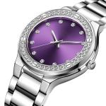 ROHS Genuine Diamond Quartz Watch , Hardlex Diamond Bracelet Watch For Ladies