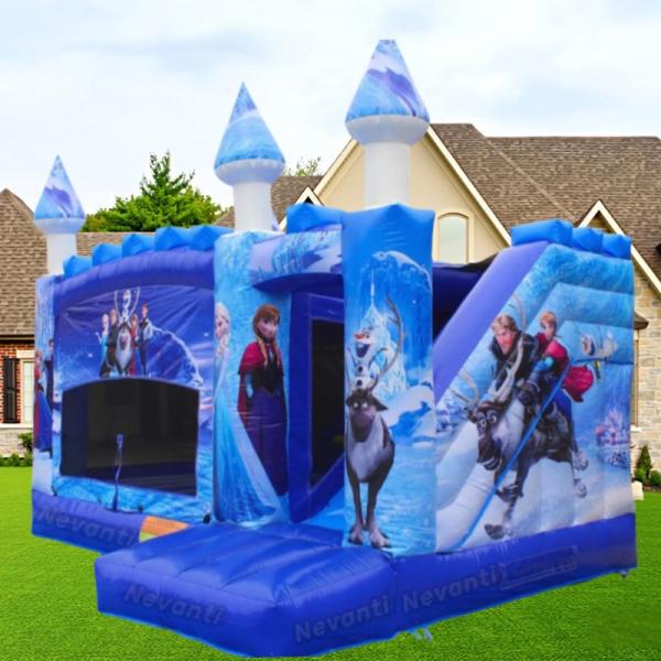 Unisex Modern Luxury Pastel Pink Bounce House with Princess Bouncer and Customized Size