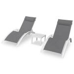 Width 190mm Breadth 640mm Adjustable Outdoor Patio Chaise Lounges All Weather