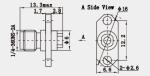 Brass K2.92 Female 2-hole Flange RF Coaxial Connector for 2#Semi-rigid/flexible