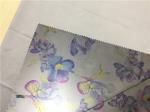 0.15mm Reflective Garment Leather Fabric Printed With Blue Flowers For Outdoor