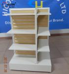 Wooden Clothing Store Fixtures Metal 4-Way Garment Shop Display Racks Floor