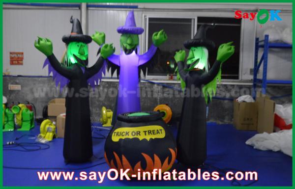 210D Oxford Cloth Inflatable Scary Ghosts and Magic Jar with LED Lighting for Halloween