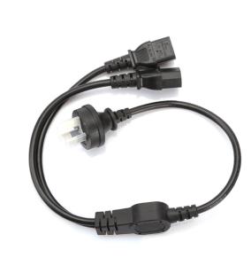 Wholesale Australia SAA 1 in 2 out Y split cable, SAA Male to 2x IEC C13 female Cable L=0.6Meter from china suppliers
