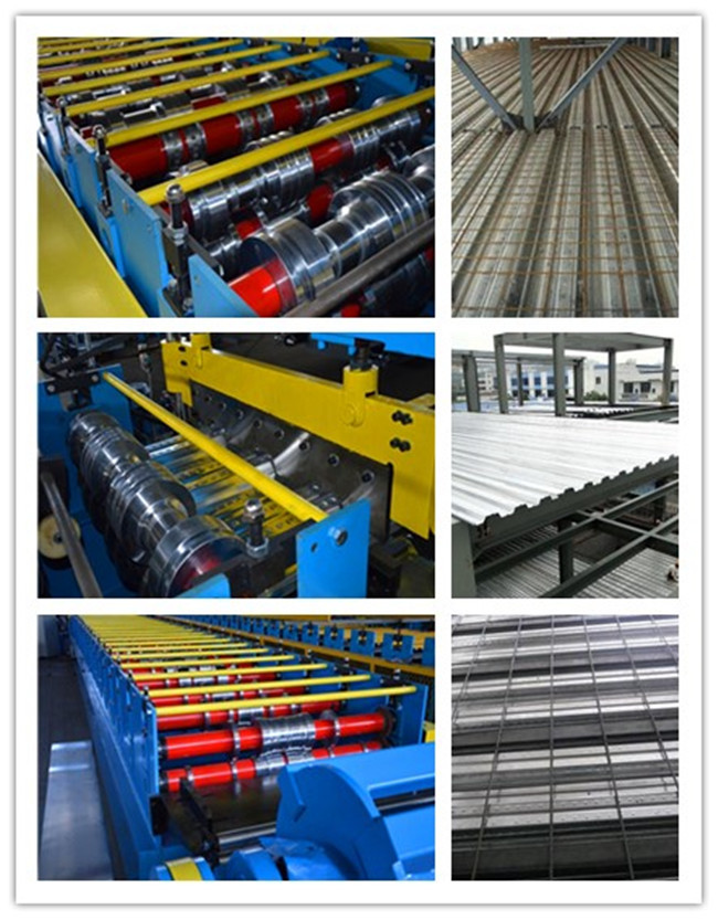 45# Steel Floor Deck Roll Forming Machine With Chain Or Gear Box Driven System