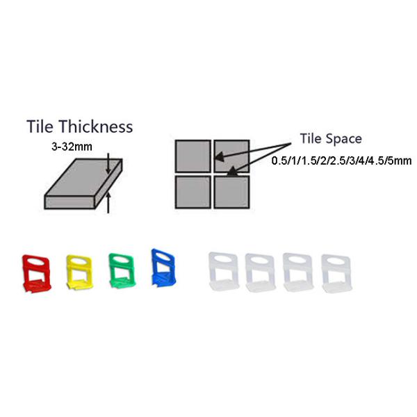 Multi Color Tile Leveling System Clips 1mm 1.5mm 3mm For Wall Floor