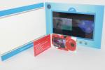 90*50 mm Customized Video Business Card with Magnetic switch , boot logo