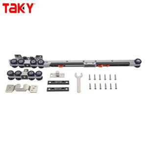 Wholesale Iron Nylon Furniture Wardrobe Door Hanging Track Double Single Soft Closing 8 Wheel Sliding Door Pulley Damper Rollers from china suppliers