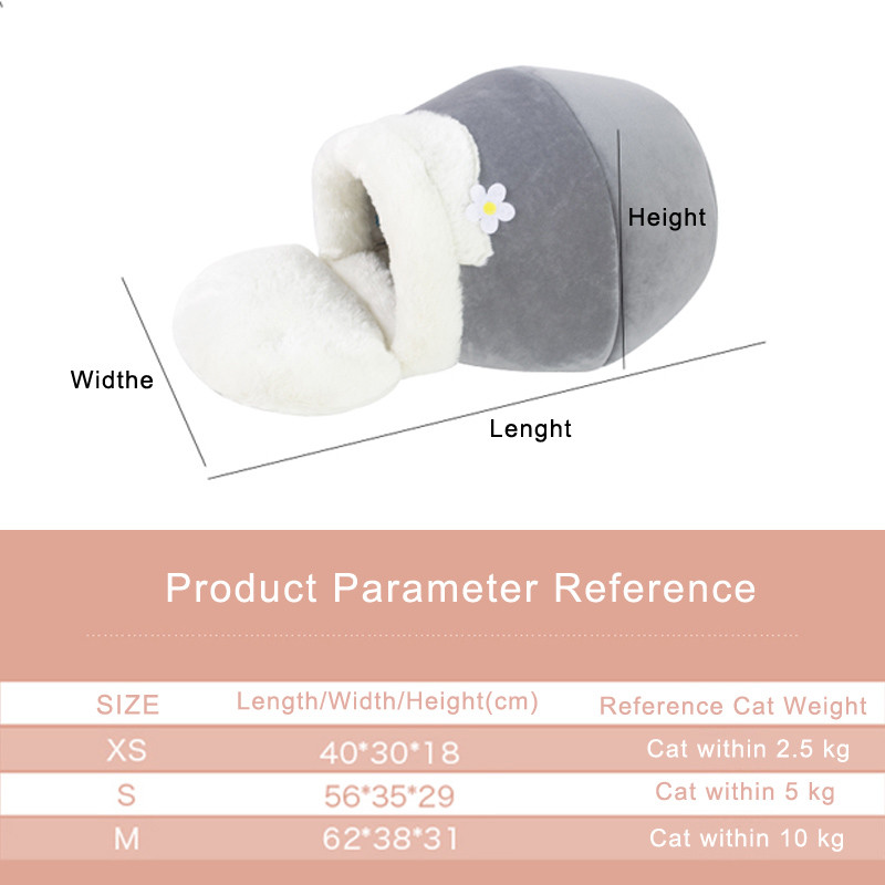 Plush Soft Pet Bed Portable Warm Outdoor Cat House For Winter