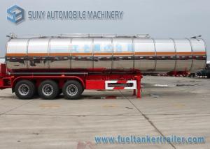 Wholesale 44 m3 Stainless Steel Asphalt Tanker Trailer Tri Axle Steam Heat Bitumen Tanker from china suppliers