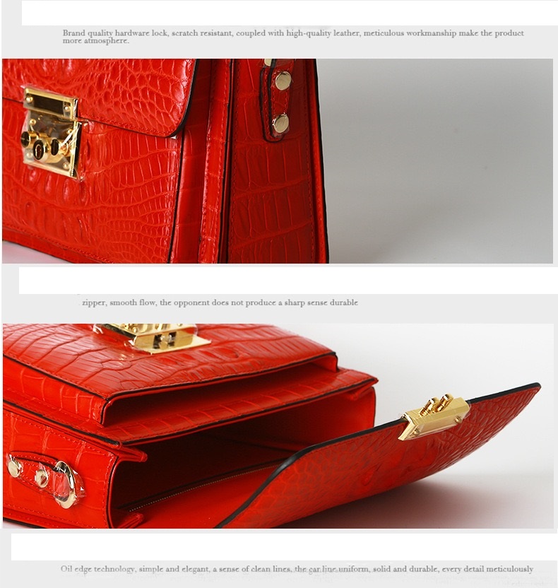 Genuine Crocodile Skin Women Sling Bag Authentic Exotic Alligator Leather Lady Single Shoulder Bag Female Small Purse