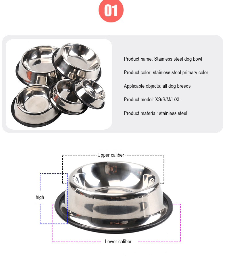 Stainless Steel Pet Bowl Not Applicable Power Source Durable Sturdy for Your Furry Friend