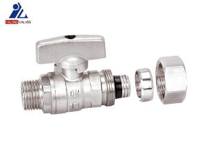 Wholesale DN20 Brass Ball Valve Pex Pipe Nickel Plated Ball Valve Zinc Handle from china suppliers