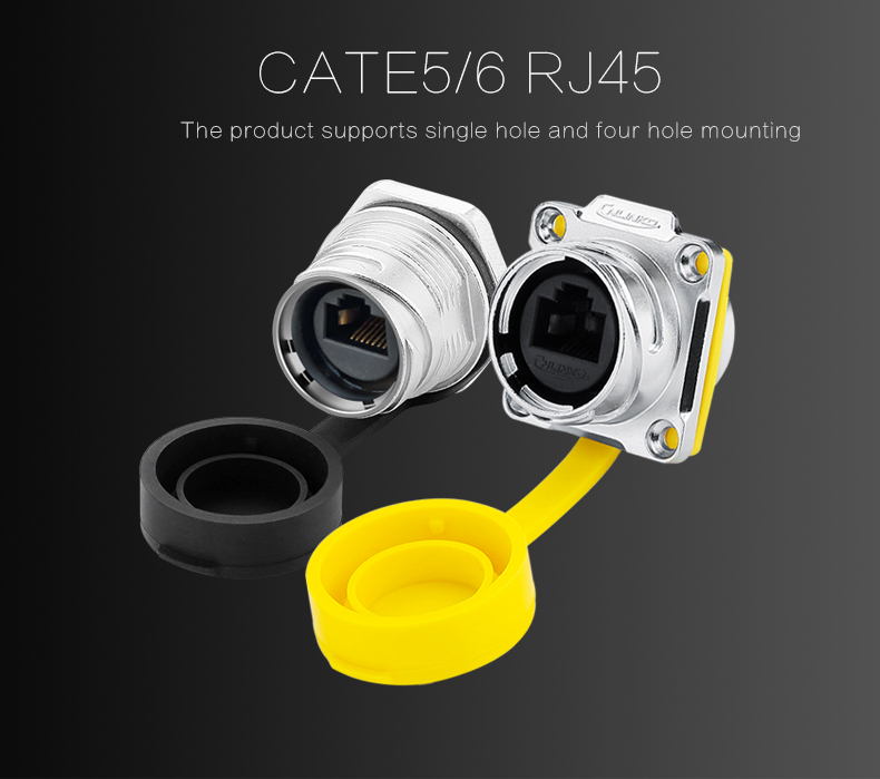 Cnlinko M24 Signal Connector Panel Mount Waterproof IP68 Ethernet Pins Female Waterproof Rj45 Connector