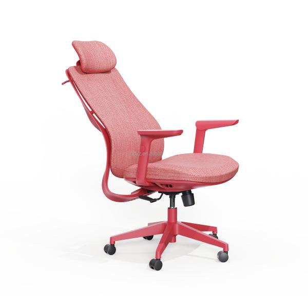 Modern Red Office Furniture Swivel Manager Chair with Adjustable Backrest and Design
