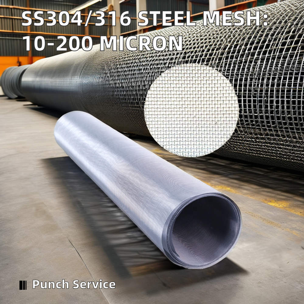Mesh 304 Stainless Steel Woven Wire Vent Screen Roll - Fine Mesh & Cloth Vent Screen Dutch Weave Knitted Stainless Steel Wire Mesh Woven for Bending &