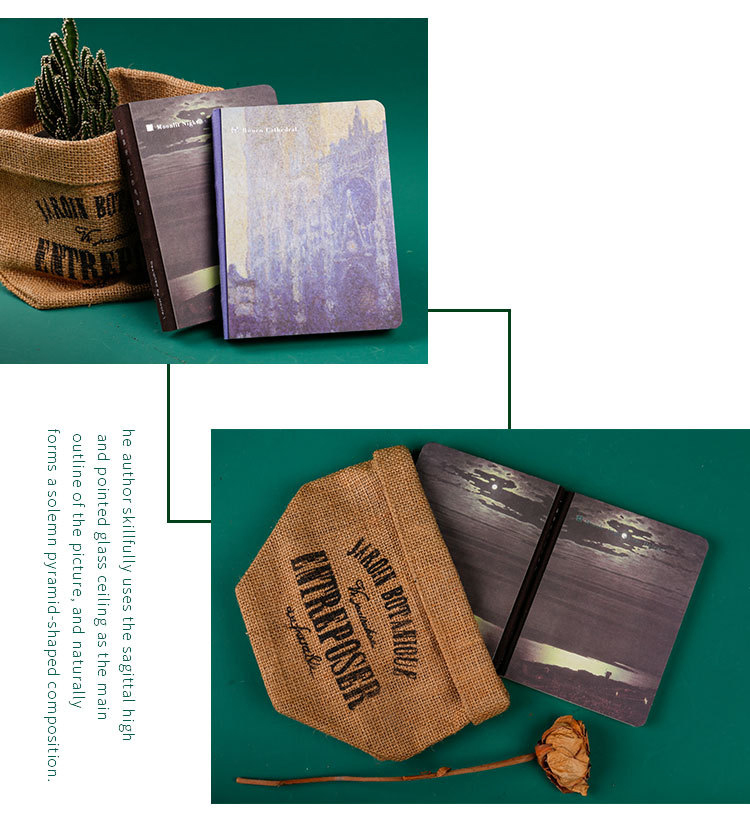 Retro Van Gogh Oil Painting Notepad Artistic Literary Notebook for Business Promotion