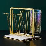 Golden SS W140mm Cup Hanging Stand , 6KG Loading Kitchen Wine Glass Rack