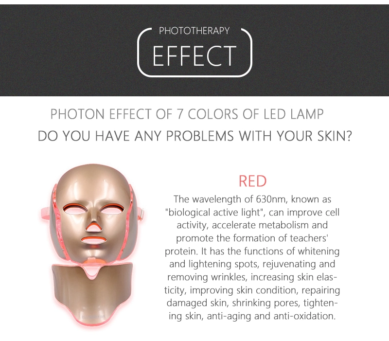 PDT Photon LED Light Therapy Mask Light Facial Mask With Neck