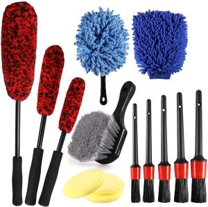 Wholesale Synthetic Car Cleaning Brush Kit 14PCS OEM Wheel Tire Brush Cleaning Set from china suppliers