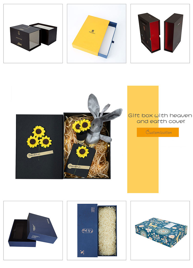 Cardboard gift box Folding Paper Flat Packing Luxury Magnetic Gift Box with ribbon for clothing and shoes
