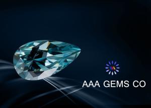 Wholesale VVS1 Synthetic Blue Pear Shaped Moissanite Loose Diamond RI 2.65 - 2.69 from china suppliers