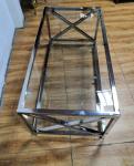 Polished Silver Stainless Steel Frame Tempered glass top Coffee table