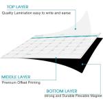 Stain Resistant Surface Fridge Magnet Dry Erase Calendar For Refrigerator