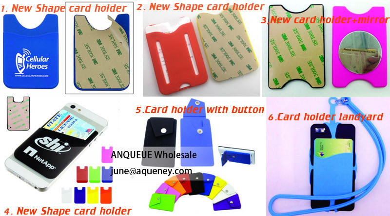 3M sticker silicone card holder colorful silicone smart wallet with factory price