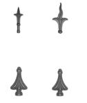 Ornament Wrought Iron Fence Parts Spearhead / Cast Iron Accessories Eco Friendly