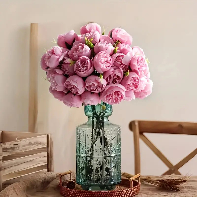 Simulated Flower Tea Rose Decoration Project Outdoor Manufacturer Wholesale Fake Flower Rose Wedding Photography Props Decoration Arrangement