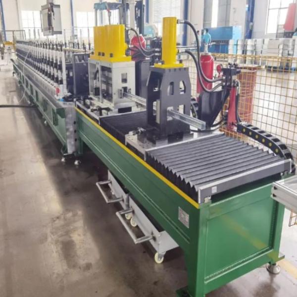 Speed Steel Frame Purlin Machine PLC Controlled Flying Punch Hole Galvanized Steel Production