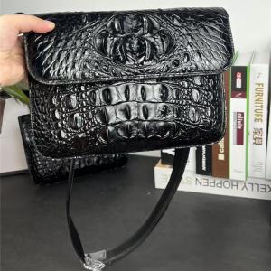 Wholesale Authentic Crocodile Skin Men's Small Shoulder Bag Ultrathin Flap Purse Genuine Alligator Leather Male Messenger Bag from china suppliers