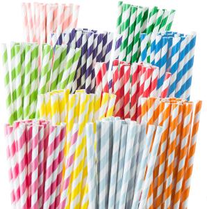 Wholesale 6mm Christmas Drinking Black And White Rainbow Biodegradable Paper Straws from china suppliers