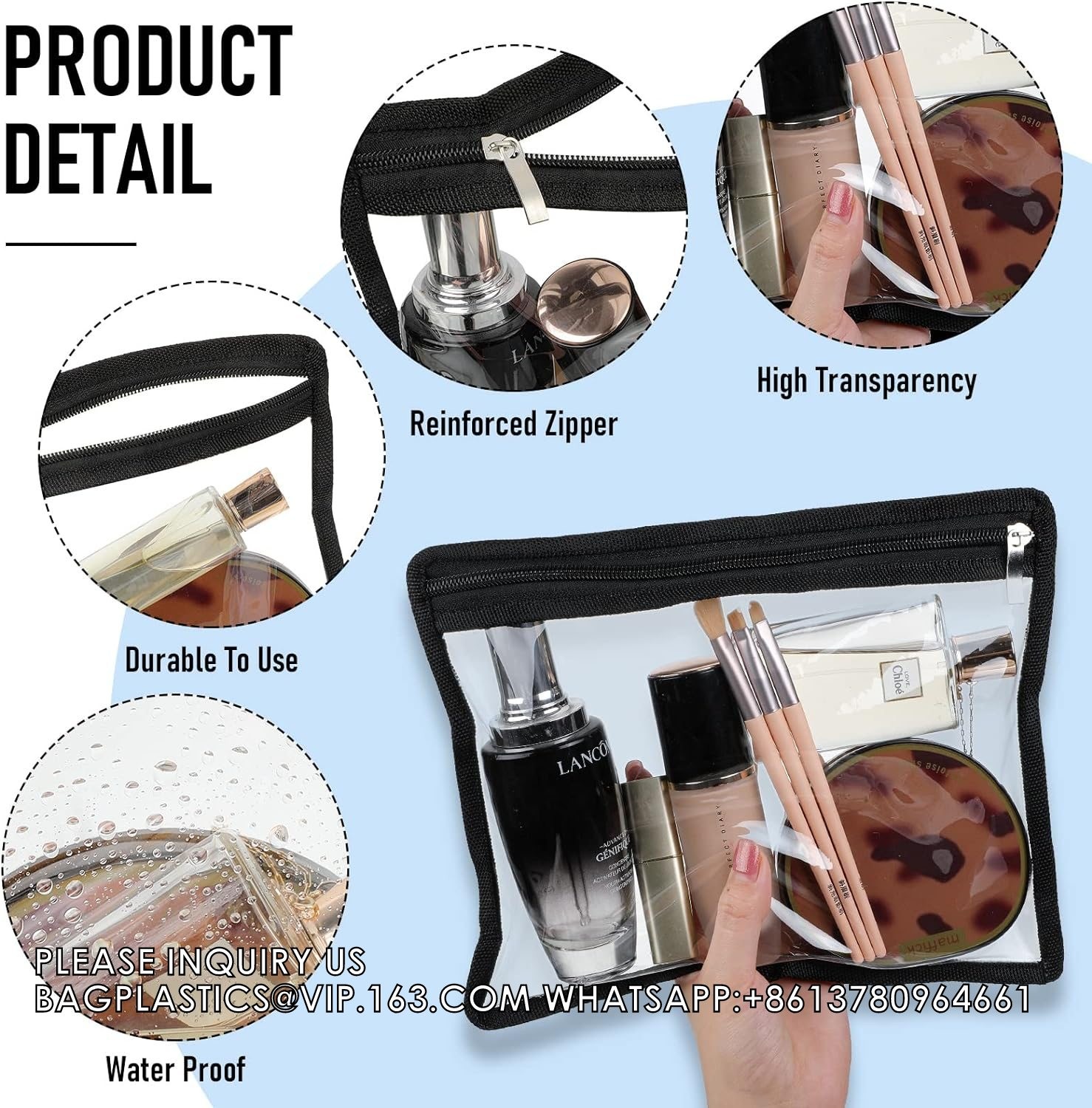 Zipper Pouches Water-Resistant Zip Bag For School Office Supplies, Puzzles & Games Organizing Storage