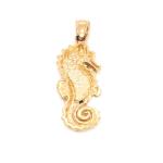 925 Sterling Silver Gold Plated Enameled Cubic Zirconia Cz Seahorse 18 Inch
