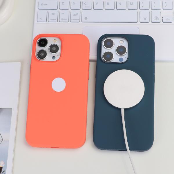 Official With Logo Magnetic Liquid Silicon Mobile Cover Soft Microfiber for iPhone