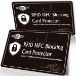 Black Credit Card Protector Sleeve , Passport Holder RFID Blocking Card