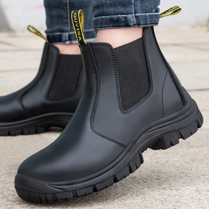 Cowhide High Top Anti Smashing And Anti Static Labor Protection Shoes