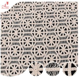 Wholesale New Design Manufacture Soft Hand Feel 100% Cotton Lace Fabric Geometric Crochet Embroidery Lace from china suppliers