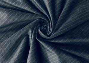 China Striped Velvet Fabric Blue Black 240GSM 100% Polyester Heat Printing on sale