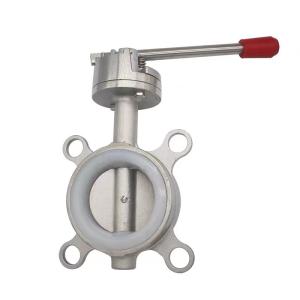 Wholesale Stainless Steel 304 316 Silver Wafer Type Butterfly Valve With Threaded Connection from china suppliers