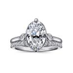 Classic Style Lab Grown Diamond Wedding Band VVS Clarity HPHT Oval Cut Ring