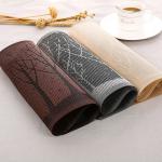Heat Resistant Metric System Kitchen Room Space PVC Table Dinner Mat with Gold