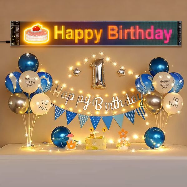 Scrolling Huge Bright Advertising LED Signs, 23.4''x4.7'' Flexible Custom USB 5V Bluetooth APP Control Text Pattern Animation Programmble LED Sign for