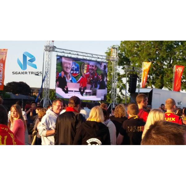 Heavy Duty Aluminum Square Truss Wall Video Screen Stand With Lifting System