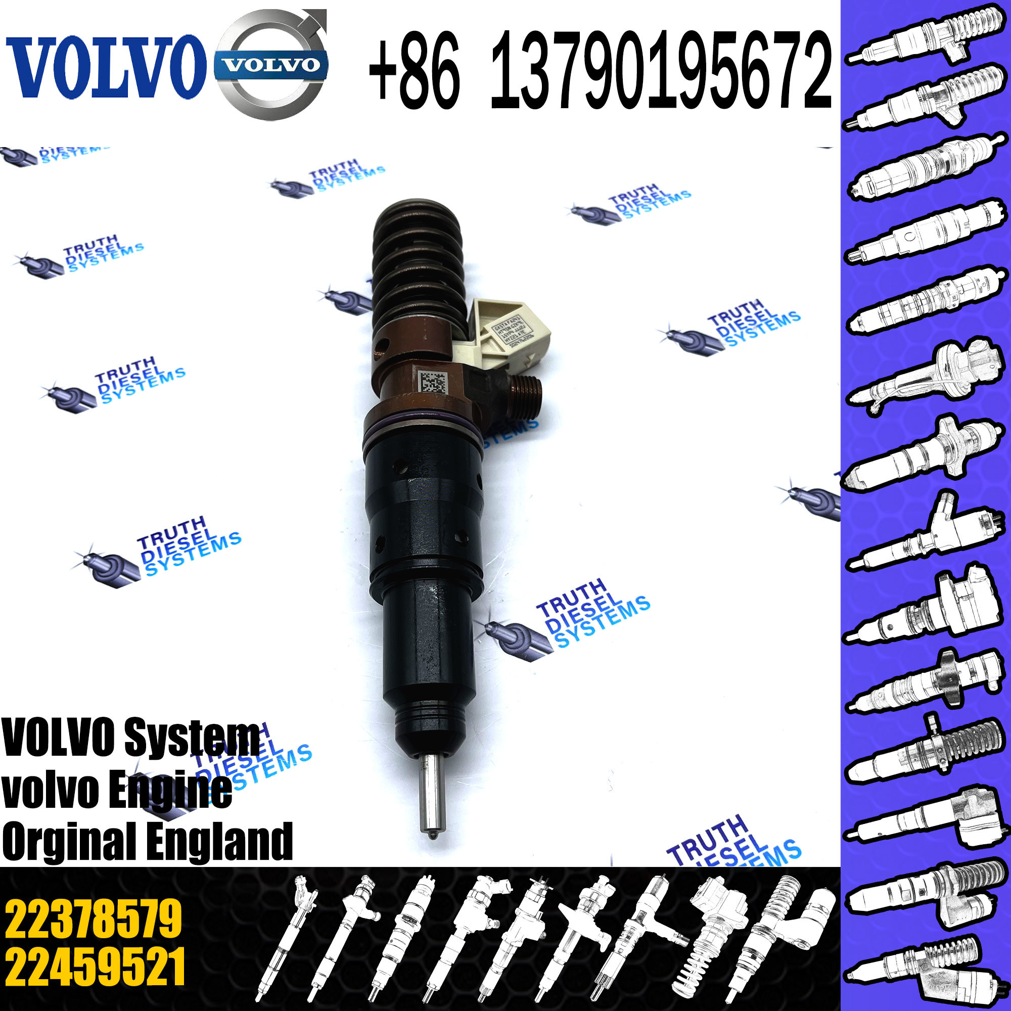 VOL EUI F2E 3+3 FUEL Injector 22378579 BEBE1R18101 22378580 BEBJ1F12001 for VOL D13M